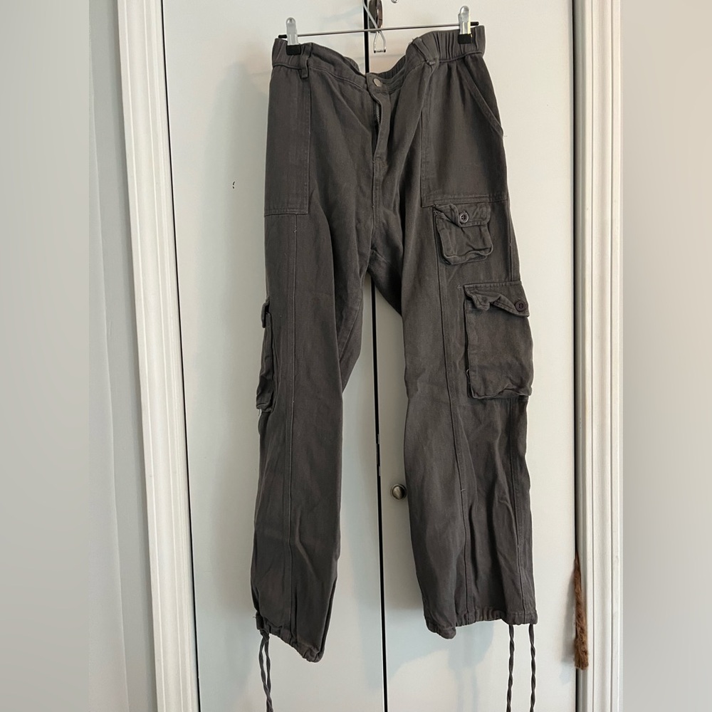 Gray Wash Cargo Pants